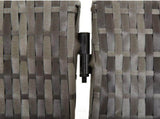 Room Divider 3 Panels Grey Poly Rattan 365342