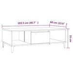 Coffee Table Smoked Oak 103.5x60x35 cm Engineered Wood 813179