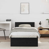 Bed Frame with Headboard Black Oak 75 x 190 cm Engineered Wood 871662