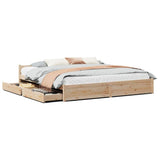 Bed Frame without Mattress 200x200 cm Solid Wood Pine 3301696