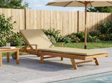 Sun Lounger 100% Polyester Solid-Teak 42032673