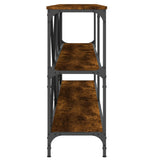 Console Table Smoked Oak 180x30x75 cm Engineered Wood and Iron 832855