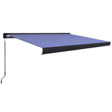 Manual Cassette Awning 450x300 cm Blue and White 3052707