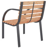 Garden Chair Set of 2 Brown Wood seat and backrest, steel frame 47937