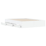 ZNTS Bed Frame with Drawers without Mattress White 120x200 cm 3207280