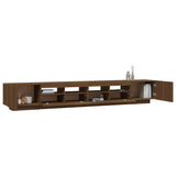 3 Piece TV Cabinet Set with LED Lights Brown Oak Engineered Wood 3120175