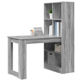 Desk with Shelf Grey Sonoma 122 x 67 x 145 cm Engineered Wood 3337262