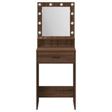 Dressing Table Brown Oak 50 x 41 x 135 cm Engineered Wood 865097