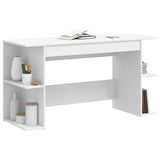 Desk White 140x50x75 cm Engineered Wood 840548