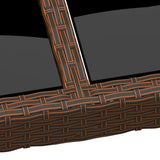 Garden Table with Glass Top Brown 200x150x75 cm Rattan 310589