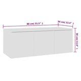 TV Cabinet White 80x34x30 cm Engineered Wood 801859