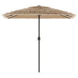 Garden Parasol with LEDs and Steel Pole Brown 248x248x248 cm 4005117