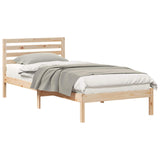 Bed Frame with Headboard Brown 80 x 220 cm Solid Pine Wood 872323
