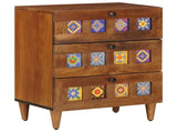 Bedside Cabinet Brown 50 x 33 x 62 cm Solid Mango Wood 4018233