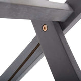 Outdoor Chair Set of 4 Grey Solid Acacia wood Medium Foldable 46336