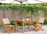 Garden Chairs 2 pcs Beige Solid Wood Acacia and Fabric 367672