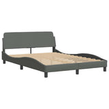 Bed Frame "Dover" Dark Grey 135x190 cm Double Fabric 373326
