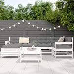 7 Piece Garden Sofa Set White Solid Wood Pine 3250941