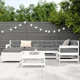 7 Piece Garden Sofa Set White Solid Wood Pine 3250941