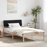 Bed frame Brown and black 100 x 200 cm Solid pine wood 878701