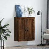 Wall Mounted Cabinet Brown Oak 69.5x34x90 cm Engineered Wood 830411