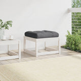 Garden Footstool with Cushions White Solid Wood Pine 844700