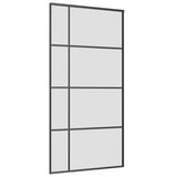 Sliding Door with Hardware Set Black 102.5x205 cm ESG Glass 3375953