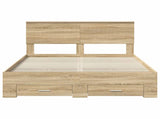 Bed Frame with Drawer Sonoma Oak 140 x 200 cm Engineered Wood 3410888