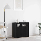 Sideboard Black Oak 80 x 35 x 75 cm Engineered Wood 862568