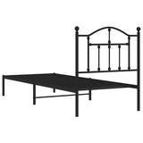 Metal Bed Frame without Mattress with Headboard Black 90x190cm 353431