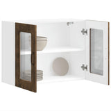 Kitchen Wall Cabinet with Glass Door Kalmar Smoked Oak Engineered Wood 853612