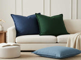Cushion with Pillow HOUTEN 2 pcs Blue Faux Linen 936408