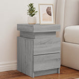 ZNTS Bedside Cabinets with LED Lights 2 pcs Grey Sonoma 35x39x55 cm 836760