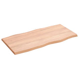 Table Top Light Brown 80x40x2 cm Treated Solid Wood Oak Live Edge 363938