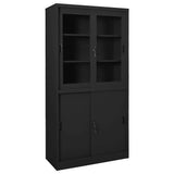 Office Cabinet with Sliding Door Anthracite 90x40x180 cm Steel 335965