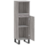 Bathroom Cabinet Grey Sonoma 30x30x100 cm Engineered Wood 831570