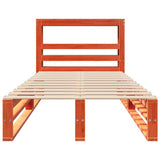 Bed Frame without Mattress Wax Brown 90x200 cm Solid Wood Pine 3306488