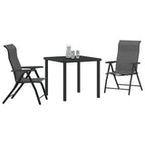Garden Dining Set 3 pcs Grey Powder-Coated Steel 3379275