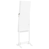 Mirror Jewellery Cabinet with LED Lights Free Standing White 353262
