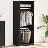 Wardrobe with Shelf Black Oak 80 x 50 x 200 cm Engineered Wood 3345119