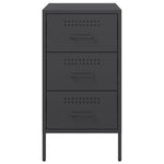 ZNTS Bedside Cabinets 2 pcs Black 36x39x68 cm Steel 843079