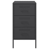 ZNTS Bedside Cabinets 2 pcs Black 36x39x68 cm Steel 843079