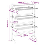 Laundry Drying Rack with Wheels 89x64x129 cm Aluminium 154603