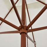 Garden Parasol 200x300 cm Wooden Pole Cream White 42960