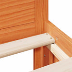 Bed Frame without Mattress with Headboard Wax Brown 135x190 cm Double Solid Wood Pine 3308782