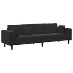 Velvet Sofa with Cushion Black 208 cm Velvet 3335158