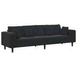 Velvet Sofa with Cushion Black 208 cm Velvet 3335158