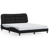Bed Frame with LED without Mattress "Hvar" Black 160x200 cm 3213941