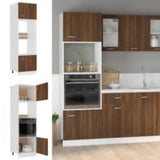 Microwave Cabinet Lyon Brown Oak 60x57x207 cm Engineered Wood 3334022