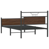 Bed Frame without Mattress Brown Oak 100x190 cm Engineered Wood 4107028